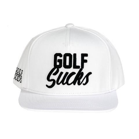 Golf Gods - Golf Sucks Snapback In White